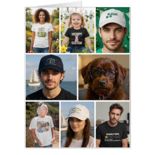 12 Photo Collage Personalized Custom Card