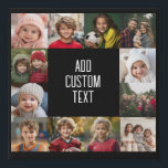 12 Photo Collage - Photos Only Square Cropped Faux Canvas Print<br><div class="desc">The artwork is completely surrounded with photos. Use 12 square photos and make a unique and trendy family wall art with a grid of photos and text.</div>