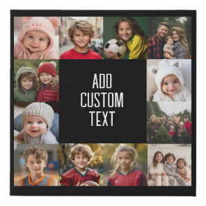 12 Photo Collage - Photos Only Square Cropped Faux Canvas Print