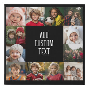 12 Photo Collage - Photos Only Square Cropped Faux Canvas Print
