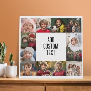 12 Photo Collage - Photos Only Square Cropped Faux Canvas Print