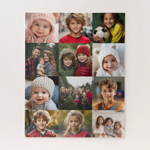 12 Photo Collage _ Photos Only Square Cropped Jigsaw Puzzle