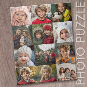12 Photo Collage - Photos Only Square Cropped Jigsaw Puzzle