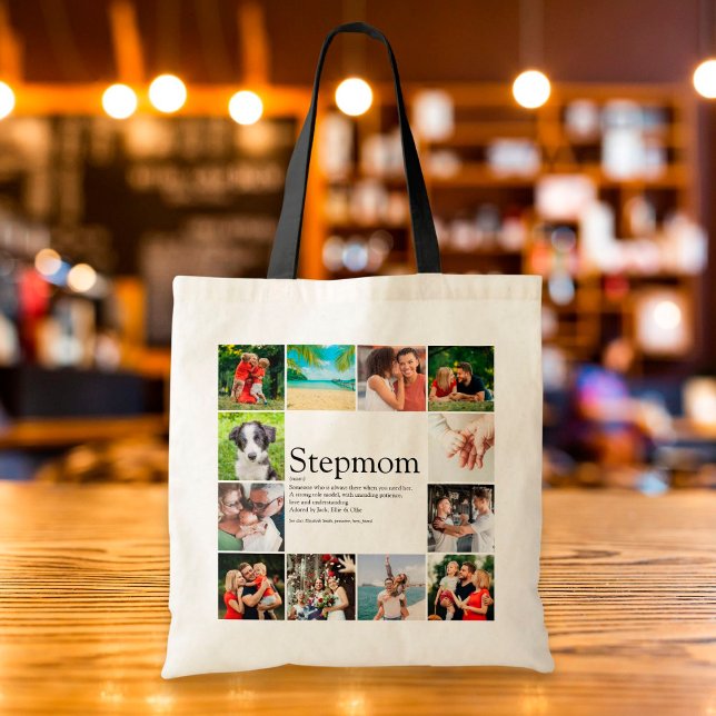 12 Photo Collage Stepmom, Stepmother Definition Tote Bag (Creator Uploaded)
