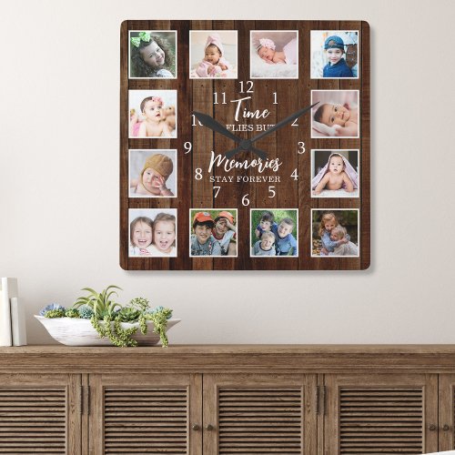 12 Photo Collage Time Memories Quote Pallet Wood