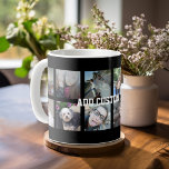 12 Photo Collage with Black Background Coffee Mug<br><div class="desc">Add your favorite pics to this fun template. You can use Instagram photos or any photos for this grid.</div>