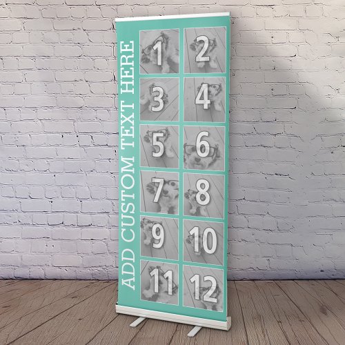 12 Photo Collage with Custom Background Retractable Banner