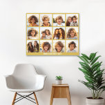 12 Photo Collage with Gold Background Canvas Print<br><div class="desc">Add your favorite pics to this fun template. You can use Instagram photos or any photos for this grid.</div>