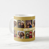 12 Photo Collage with Gold Background Coffee Mug (Front Left)