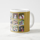 12 Photo Collage with Gold Background Giant Coffee Mug (Front Right)