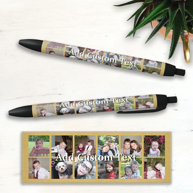 12 Photo Collage with Gold Background Pen (Creator Uploaded)