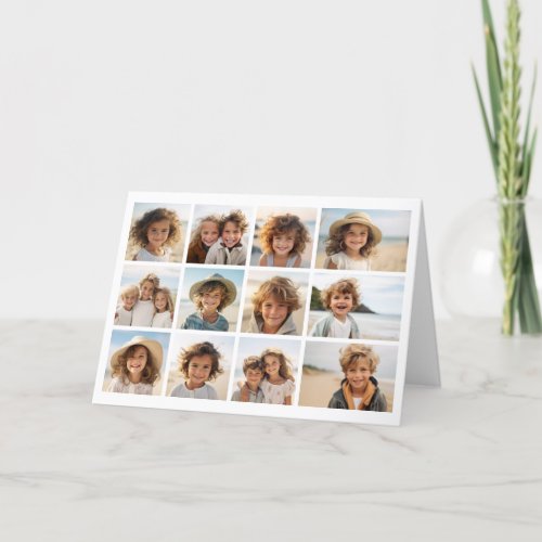 12 Photo Collage with White Background Card