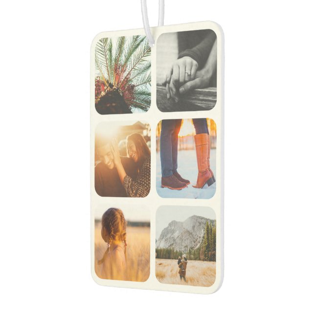 12 Photo Double Sided Template Grid Rounded Frame Air Freshener (Left)