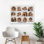 12 Photo Grid Collage - White - Mod Type Black Poster<br><div class="desc">A simple photo grid with 3 rows and 4 columns of photos. 9 Photos are square, and the remaining 3 photos are horizontal/landscape. The design is modern and minimal and includes a simple, retro-looking font to add text at the bottom. Make personalized vacation wall art or a make a gift...</div>