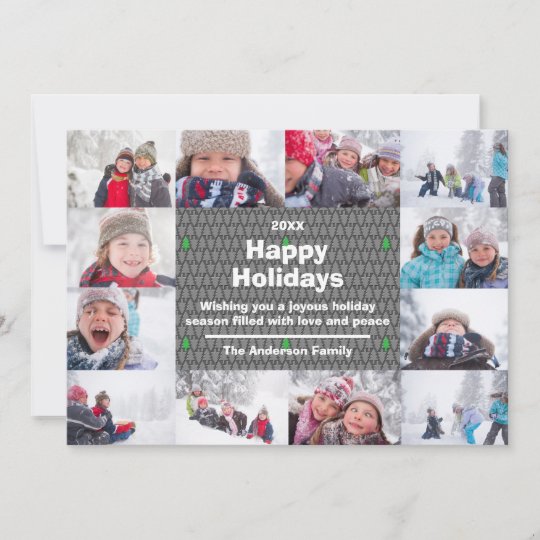 12 Photo Happy Holidays Collage - Christmas Card | Zazzle.com