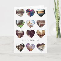 12 Photo Heart Collage Valentine's Day Love Card