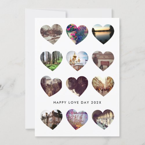 12 Photo Heart Collage Valentines Day Love Card