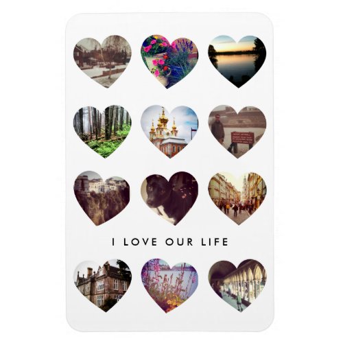 12 Photo Heart Collage Valentines Day Love Gift Magnet