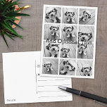 12 Photo Instagram Collage - Pick Background Color Postcard<br><div class="desc">Add your favorite pics to this fun template. You can use Instagram photos or any photos for this grid.</div>