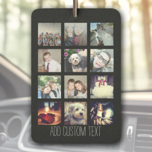 12 Photo Instagram Collage with Black Background Air Freshener