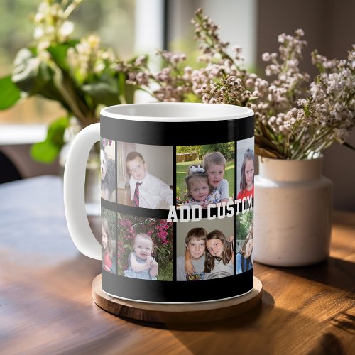 12 Photo Instagram Collage with Black Background Coffee Mug