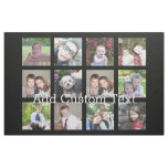 12 Photo Instagram Collage with Black Background Fabric