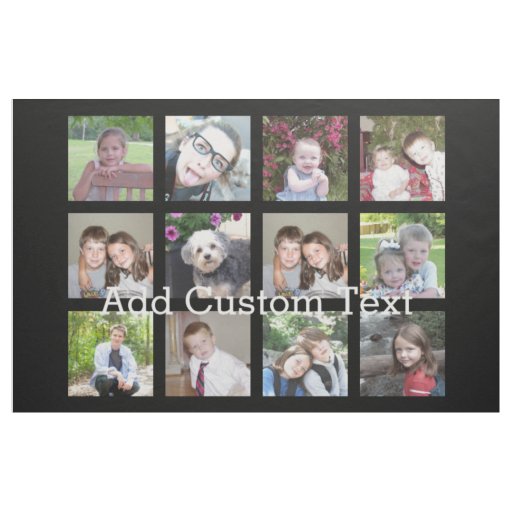 12 Photo Instagram Collage with Black Background Fabric
