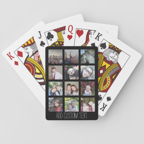 12 Photo Instagram Collage with Black Background Poker Cards