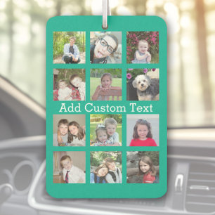 12 Photo Instagram Collage with Green Background Car Air Freshener