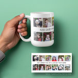 12 Photo Instagram Collage with One Line of Text Coffee Mug<br><div class="desc">A simple photo collage with 12 photos and a line of text in the middle. Add your favorite pics to this fun template. You can use Instagram photos or any photos for this grid. This is set up for 12 photos and an area to add a line of text.</div>