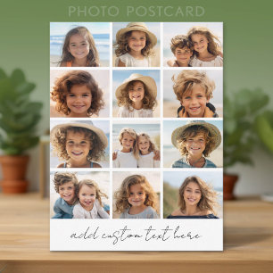 12 Photo Instagram Collage with Script Text Postcard