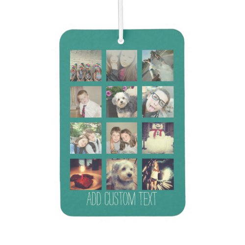 12 Photo Instagram Collage with Teal Background Air Freshener