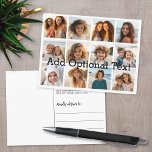 12 Photo Instagram Collage with White Background Postcard<br><div class="desc">Add your favorite pics to this fun template. You can use Instagram photos or any photos for this grid.</div>