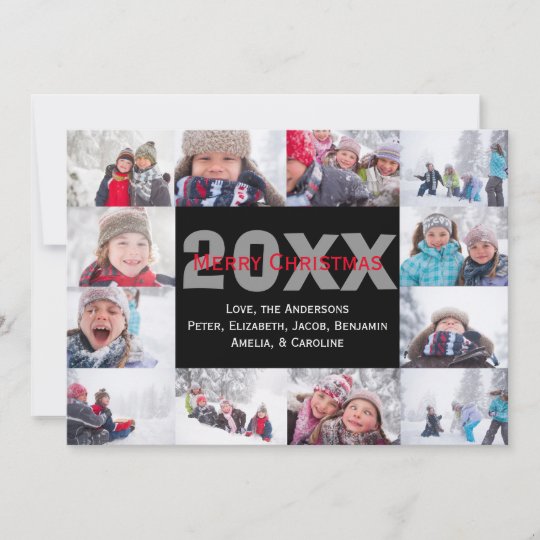 12 Photo Merry Christmas Collage - Christmas Card | Zazzle.com