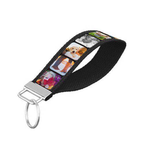 12 Photo Rounded Frame Black Vertical Wrist Keychain
