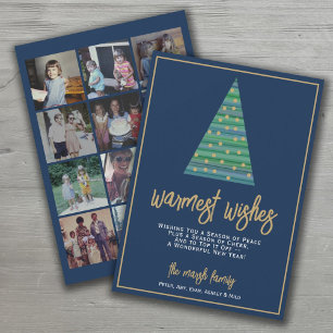 12 Photo - Warmest Wishes Christmas Tree Ornaments Holiday Card