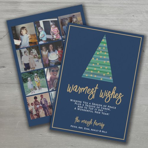 12 Photo _ Warmest Wishes Christmas Tree Ornaments Holiday Card
