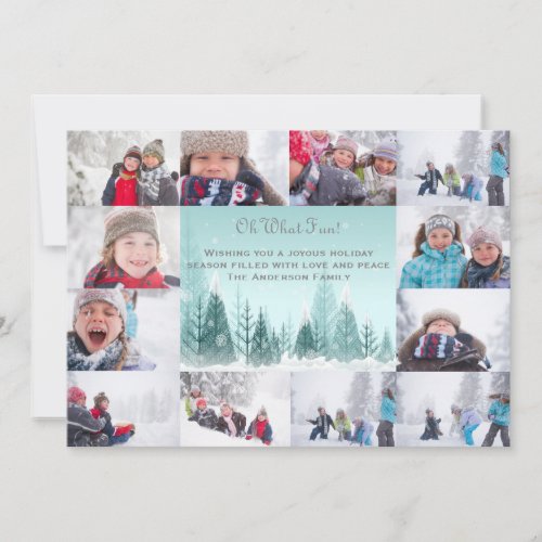 12 Photo Winter Landscape Collage _ 5x7 Christmas Holiday Card