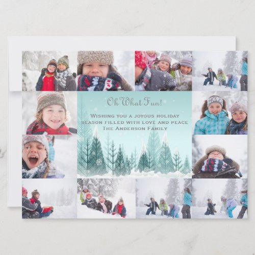 12 Photo Winter Landscape Collage _ 6x8 Christmas Holiday Card