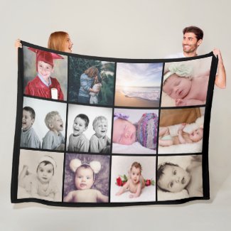 12 photos collage make your own personalized fleece blanket