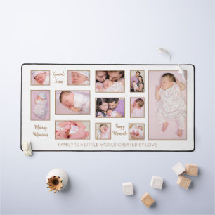 12 Photos Quotes Family Names White Desk Mat