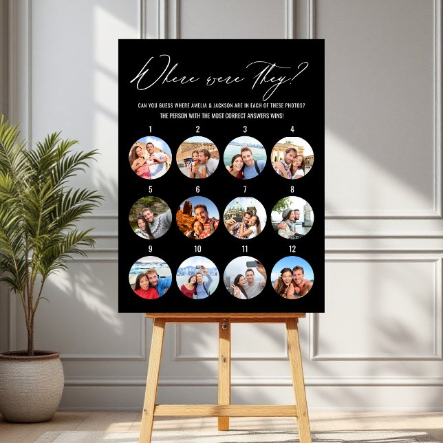 12 Photos Where Were They Black Bridal Shower Foam Board (Creator Uploaded)