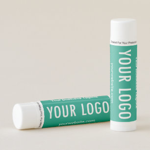 12 pk Spearmint Lip Balm Custom Logo Beeswax Green
