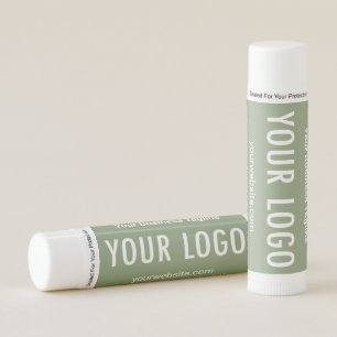 12 pk Spearmint Lip Balm Custom Logo Beeswax Sage