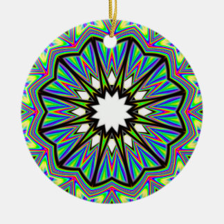12 Pointed Star Mandala (add words) Ceramic Ornament