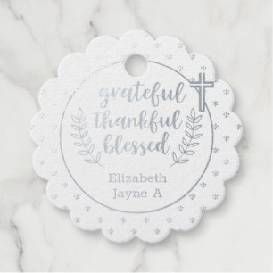 12 REAL FOIL Catholic Thank You 1st HOLY COMMUNION Favor Tags