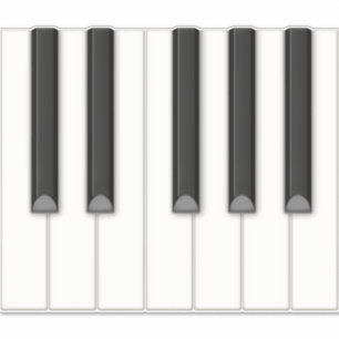 12 Realistic Piano Keys Tilable Keyboard Mural Sticker