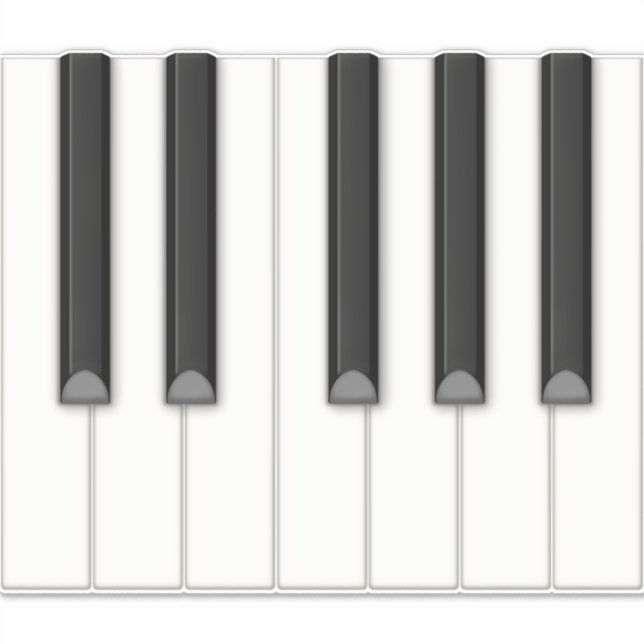 12 Realistic Piano Keys Tilable Keyboard Mural Sticker (Front)