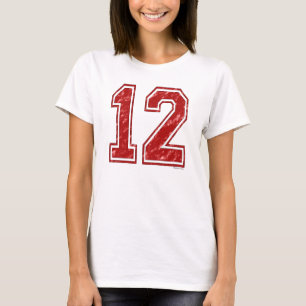 12 Red Custom Jersey T-Shirt