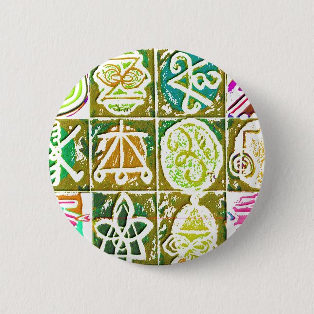 12 Reiki n Karuna Healing Signs  V14 Pinback Button (Front)